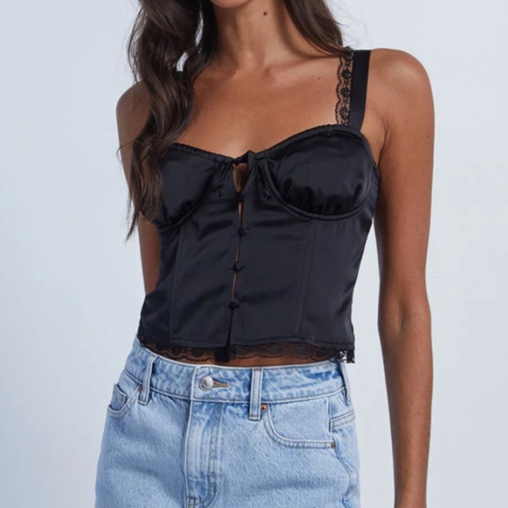 PacSun Lace Trim Bustier Tank Top